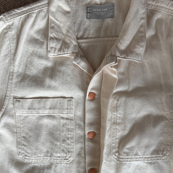 Everlane The Super-Soft Coverall Organic Cotton Women's Cream Jumpsuit Size 10 - Picture 8 of 12